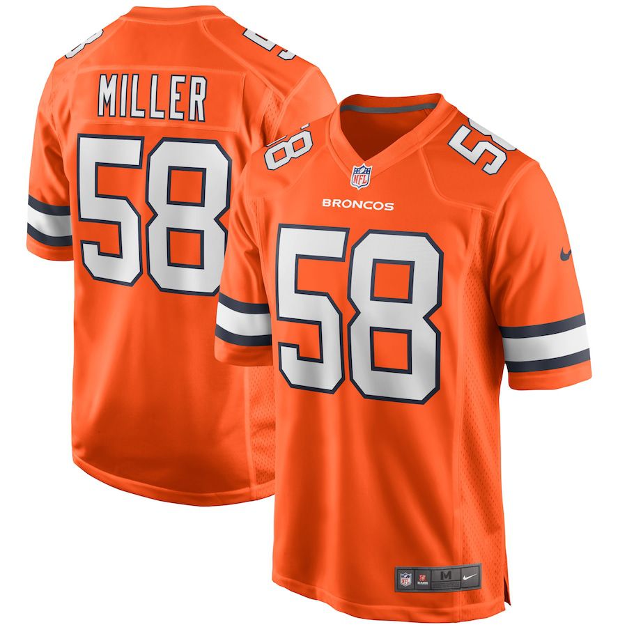 Men Denver Broncos #58 Von Miller Nike Orange Alternate Game NFL Jersey->denver broncos->NFL Jersey